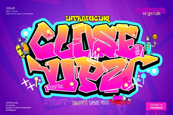 Close Upz: A Graffiti Display Font for Bold Editorial Design