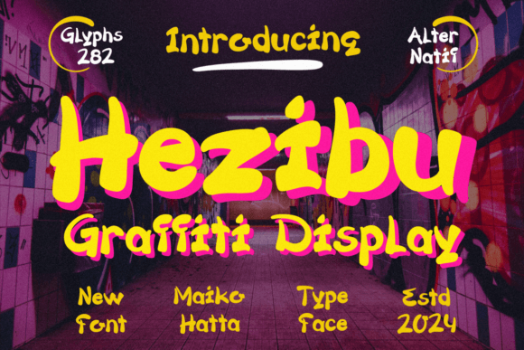 Hezibu: A Bold Graffiti Display Font for Modern Editorial Design