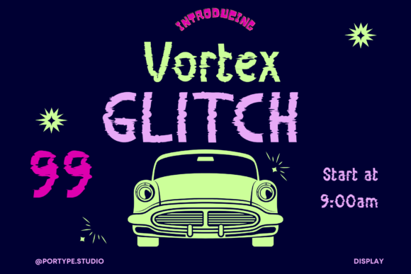 Vortex Glitch: A Modern Typeface for Bold Brands
